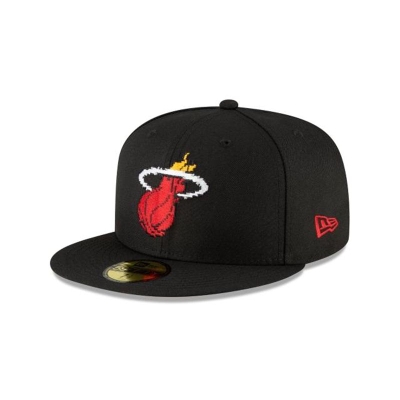 Sapca New Era Miami Heat NBA Pixel 59FIFTY Fitted - Negrii